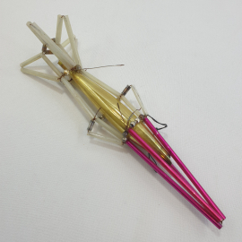 Ёлочная игрушка "Ракета", небольшая деформация, стеклярус, СССР